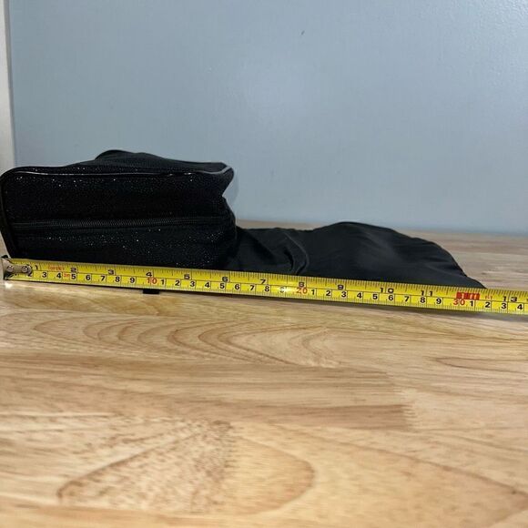 Lancôme, Black Glitter Make up Cosmetics Travel Pouch Zip Top & Flap Closure - Picture 8 of 11